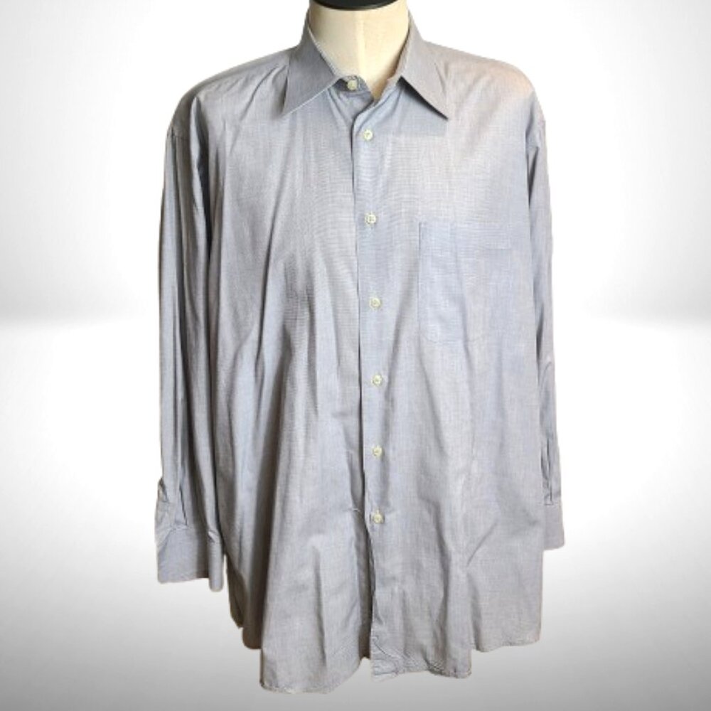 Gianfranco Ferré Studio Light Grey Micro-Check Dress Shirt | Size 17